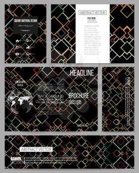 Set of business templates for presentation, brochure, flyer or booklet. Material Design. Colored vector background.