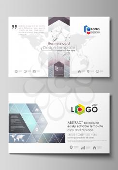 Business card templates. Easy editable layout, abstract vector design template. Compounds lines and dots. Big data visualization in minimal style. Graphic communication background