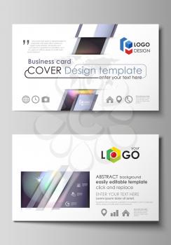 Business card templates. Easy editable layout, abstract vector design template. Retro style, mystical Sci-Fi background. Futuristic trendy design.