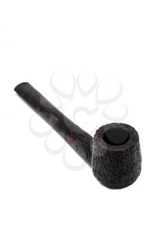 old and empty tobacco pipe smoking on isolated background