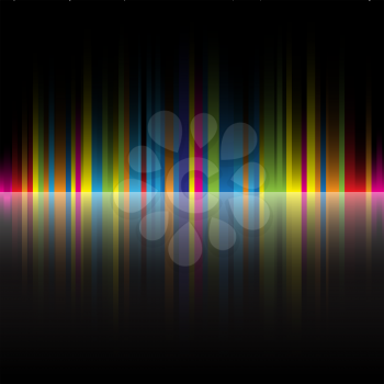 The beautiful gradient rainbow colors black background for design