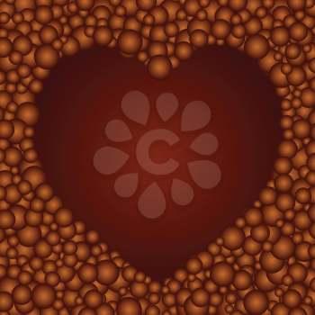 The beautiful simple brown chocolate circles heart hole background