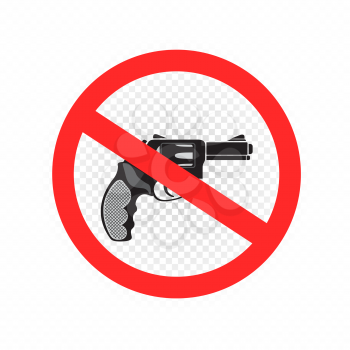 No weapons and guns sign icon on white transparent background. Do not shoot symbol
