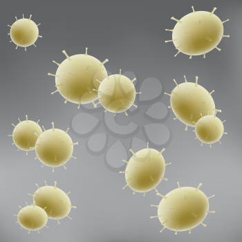 Coronavirus vector illustration background. 2019-nCoV virus microbe infection organism under the microscope