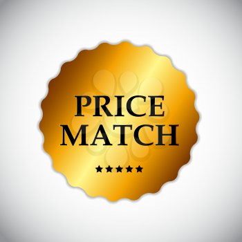 Gold Price Match Label Vector Illustration EPS10