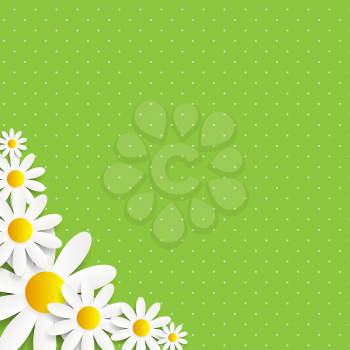 Flora Daisyl Design on Green Background. Vector Illustartion EPS10
