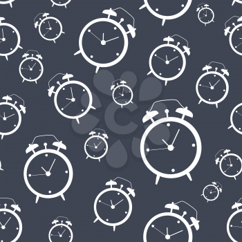 Clock Alarm Icon Vector Illustration Seamless Pattern Background EPS10