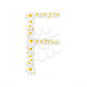 Flora Daisy Design Alphabet Vector Illustartion EPS10