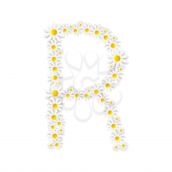 Flora Daisy Design Alphabet Vector Illustartion EPS10