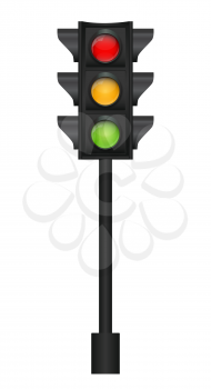 Traffic Light. Isolated on White.  Vector Illustration EPS10