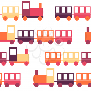 Children's Train Seamless Pattern Vector Illustration EPS10