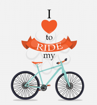 Retro Bicycle on Background Vector Illustrator. EPS10