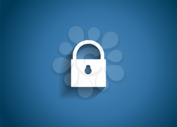 Security Glossy Icon Vector Illustration on Blue Background. EPS10