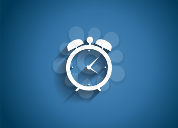 Time Glossy Icon Vector Illustration on Blue Background. EPS10