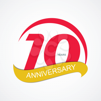 Template Logo 10 Anniversary Vector Illustration EPS10