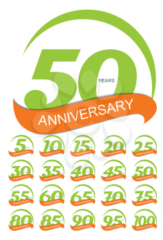 Template Logo Anniversary Set Vector Illustration EPS10