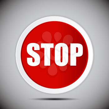 Red Stop Road Sign Vector Illustration EPS10