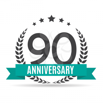Template 90 Years Anniversary Vector Illustration EPS10