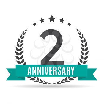 Template 2 Years Anniversary Vector Illustration EPS10