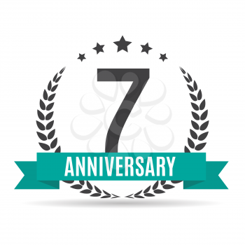 Template 7 Years Anniversary Vector Illustration EPS10
