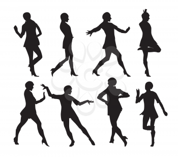 Silhouette of a Dancing Woman Vector Illustration EPS10