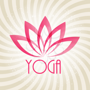 Lotus Flower Sign for Wellness, Spa and Yoga. Vector Illustration