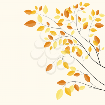 Shiny Autumn Natural Leaves Background. Vector Illustration EPS10