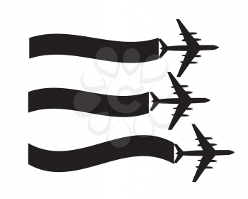 Flat. Retro Airplane Banner. Vector Illustration. EPS10