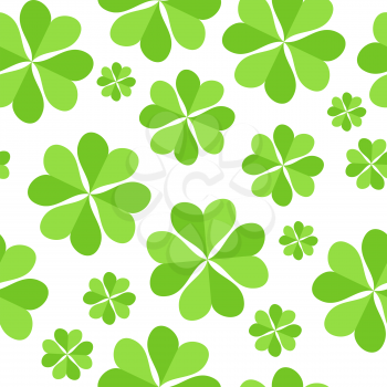 Green Clover Leaves  Seamless Pattern Background Vector Illustration