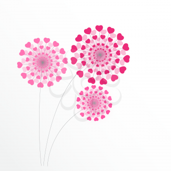 Abstract Heart Flower Background Vector Illustration EPS10