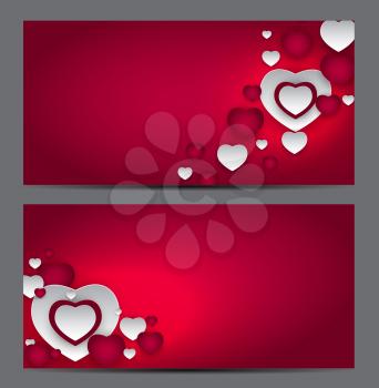 Valentine s Day Heart Symbol Gift Card. Love and Feelings Background Design. Vector illustration EPS10