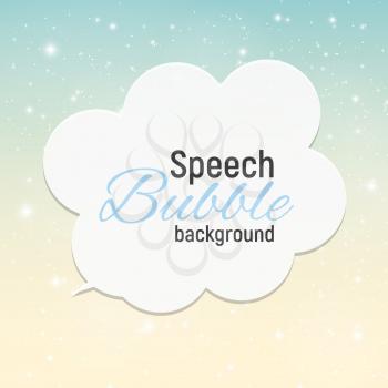 Speech Bubble with Sample Text against Abstract Glossy Star Sky Vector Illustration Background EPS10