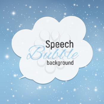 Speech Bubble with Sample Text against Abstract Glossy Star Sky Vector Illustration Background EPS10