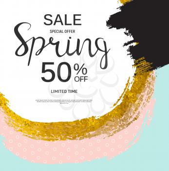 Abstract Design Spring Sale Banner Template. Vector Illustration EPS10
