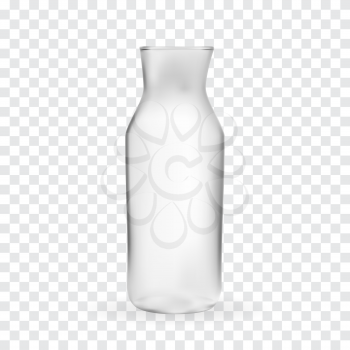 Realistic 3D model of Glass bottle on transparent Background. Vector Illustration. EPS10