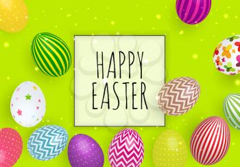 Abstract Happy Easter Template Background with Eggs Vector Illustration EPS10