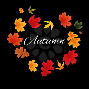 Autumn Natural Leaves Background. Vector Illustration EPS10