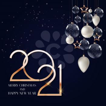 Happy New Year 2021 Holiday Background Template. Vector Illustration EPS10