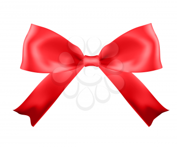 Realistic Red Silk Bow Vector Illustration EPS10