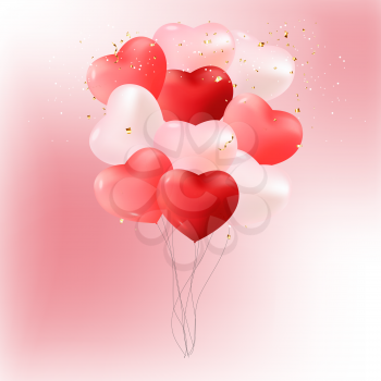 Balloons with Hearts Vector Illustration EPS10