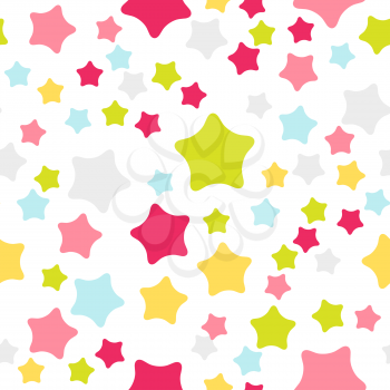 Cute Children s Seamless Pattern Background with Stars Vector Illustration. EPS10