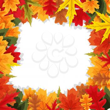 Autumn Natural Leaves Background. Vector Illustration EPS10
