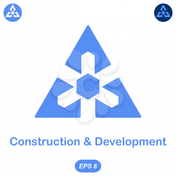 Logo conception of development and construction, 2d flat illustration, vector, eps 8