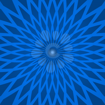 Abstract background with spiral blue rays and illusion effect, 2d illustration, clipping mask, vector, eps 10