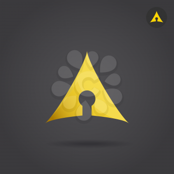 Keyhole icon on dark background, 2d vector logo illsutration, eps 10