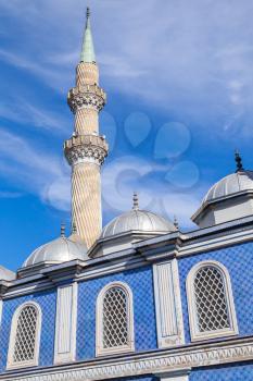 Minaret of Fatih Camii (Esrefpasa) old mosque in Izmir, Turkey