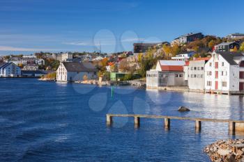 Kristiansund cityscape, coastal Norwegian town, seaside view