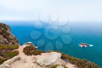 Coastal landscape of Cabo da Roca. Westernmost point of European continent