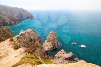 Coastal rocks of Cabo da Roca, Westernmost point of Europe continent