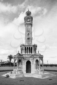 Konak Square, historical clock tower, it was built in 1901 and accepted as the official symbol of Izmir City, Turkey